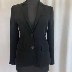 Diane Von Furstenberg Black Wool Blend Blazer - Size 0 Extra Small